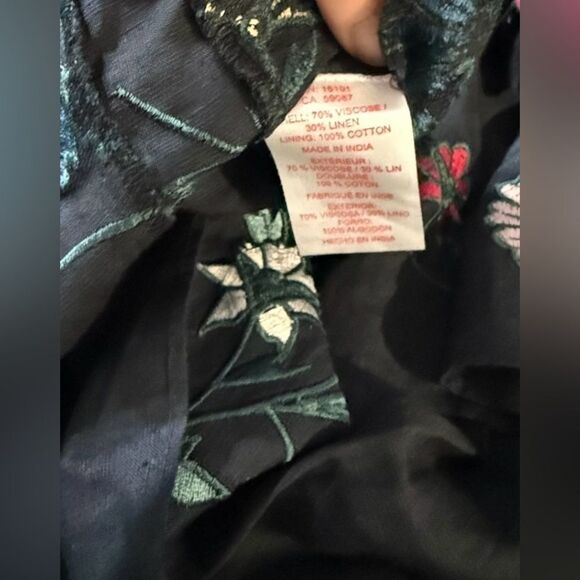 Red Carter Women Skirts Boho Black Tiered Embroidered Floral Skirt XS NWT - Picture 7 of 7